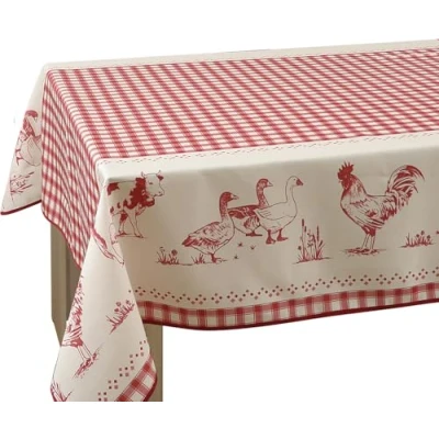 Image of Le linge de Jules Stain Resistant Tablecloth Firm Red Square 150 x cm