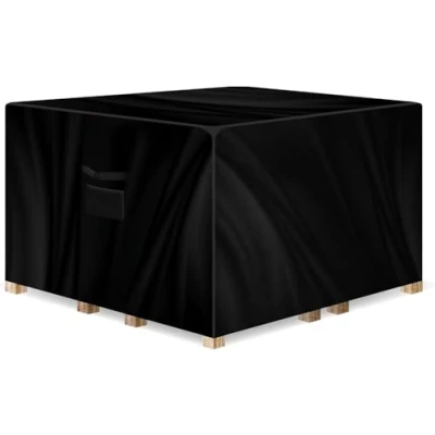 Image of Gracious Gardens Square Garden Furniture Covers Waterproof 250x250x90cm, Oxford Fabric Outdoor Table, Patio &amp; Rattan Covers, PVC Lined, Air Vents and UV Safe