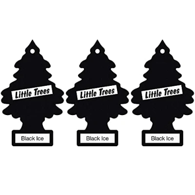Image of Little Trees Air Freshener Tree LTZ004 Black Ice Fragrance For Car Home Boat Caravan Triple Pack