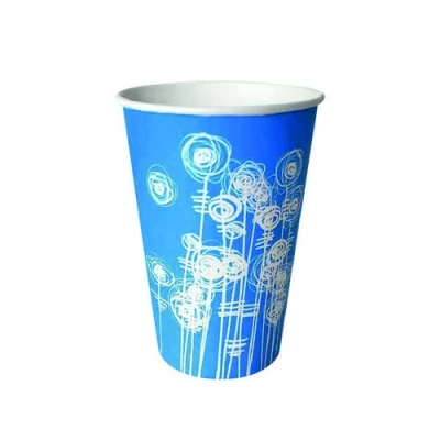 Image of Aqua Swirl 7oz Paper Water Cup (Pack of 100) HVSWPA07A+ Free finchley Refill Pen (2)