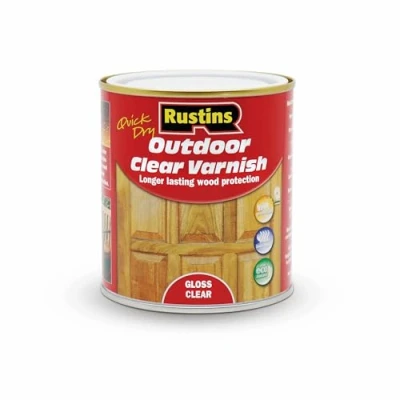 Image of Rustins Quick Dry Outdoor Clear Varnish 500 ml Gloss