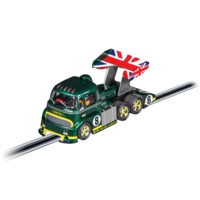 Image of Carrera Digital 132 20031093 Racetruck Cabover British Racing Green, No.8 1:32 Scale Slot Car, With Working Headlights, Suitable For Ages 8 Years+