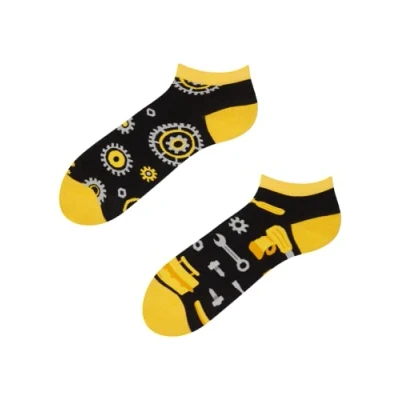 Image of Dedoles Unisex Socks for Women, Men &amp; Kids Cotton Funny Designs Football Bicycle Horses Plants Firefighter Gift Mismatched, Design: Hard Working Mechanics, Colour: Black, Size: 8 9.5 W / 9 11 M UK