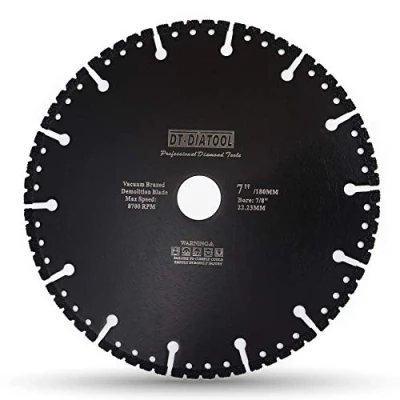 Image of DT DIATOOL Diamond Saw Blade 7 Inch / 180mm Multi Purpose Cutting Disc for Reinforced Concrete Steel Metal Rebar PVC All Tough Materials