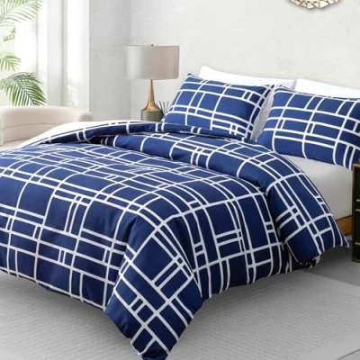 Image of Pamposh King Size Duvet Cover Sets Premium Brushed Microfibre Reversible Kingsize Hypoallergenic Bedding 3 Pcs Ultrasoft Quilt Set With Zipper Closure