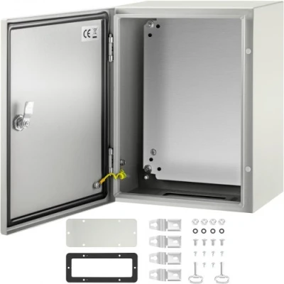 Image of VEVOR NEMA Steel Enclosure, 20 x 16 10&#039;&#039; 4X Electrical Box, IP66 Waterproof &amp; Dustproof, Outdoor/Indoor Junction with Mounting Plate