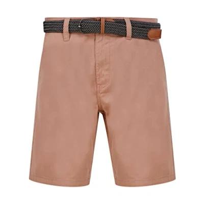 Image of Tokyo Laundry Men&#039;s Gustavo Cotton Twill Chino Shorts with Woven Belt Dusty Pink