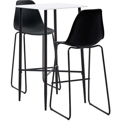Image of vidaXL 3 Piece Bar Set Plastic Black
