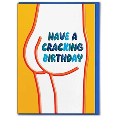Image of Brainbox Candy Funny Embossed Birthday Card &#039;Have A Cracking Birthday&#039; Happy Cards For Him Her Friends Cheeky Novelty Humour