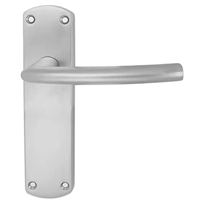 Image of Serozzetta Esk Door Handles on Backplate Latch Satin Chrome