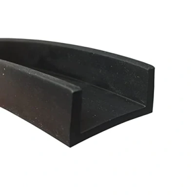 Image of Large Black Rubber U Channel Edge Protective Trim Seal Fits 19 20mm Per Metre