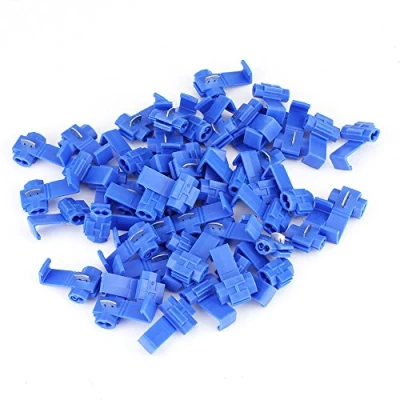 Image of Keenso Lock Splice Clips,Blue Wire Connectors 50pcs Electrical Connector Fast Quick Cable Clip Terminals Crimp (Blue)
