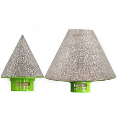 Image of FACHLICH Diamond Beveling Chamfer Bits 2pcs 35mm and 82mm for Holes Trimming Existing Countersink Drill with M14 Thread