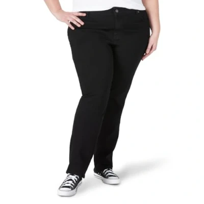 Image of Lee Women&#039;s Plus Size Relaxed Fit Straight Leg Jean, Black Onyx, 14