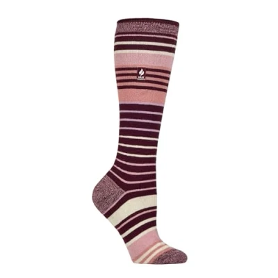 Image of Women&#039;s 1 Pair SOCKSHOP Heat Holders 1.0 TOG Apres Ski Ultra Lite Socks Jura Cabernet / Rose Blush 4 8