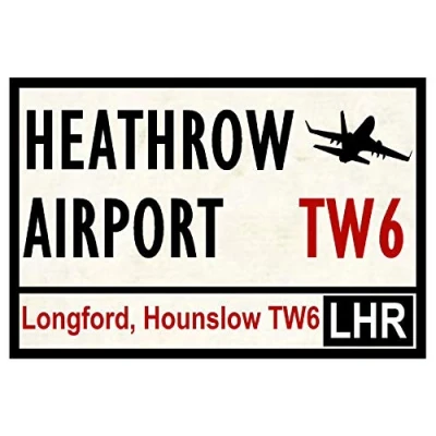 Image of Inga Street Road Signs (Heathrow Airport) Gifts Metal Tin Sign/Retro Decor Plaque 8X12 inch