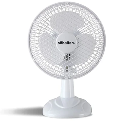 Image of Schallen 6&quot; Small Electric Modern Portable Air Cooling Fan with Tilt Feature for PC, Worktop, Desk, Office, Home &amp; Travel Use (White)