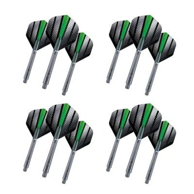 Image of RED DRAGON Hardcore Green Flash Design Flights and VRX Stems Combo Pack