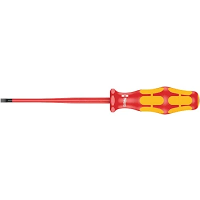Image of Wera 05006440001 0.6 x 3.5 100 mm &quot;160iS VDE&quot; Insulated Screwdriver for Slotted Screws Silver