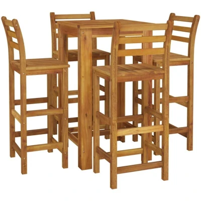 Image of vidaXL 5 Piece Garden Bar Set Solid Wood Acacia