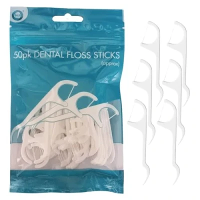 Image of Dental Floss Picks 50 Pcs Toothpick Teeth Stick Tooth Pick Cleaning (50 Picks)
