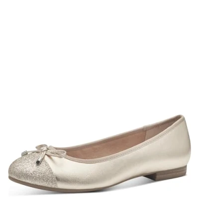 Image of MARCO TOZZI Women&#039;s 2 82100 42 Ballet Flat, Gold Comb, 4
