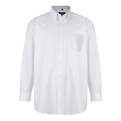 Image of KAM Long Sleeve Shirt for Men Plain Casual Office Wedding Business Basic Button Up White 6XL
