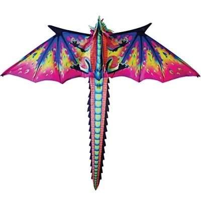 Image of House of Marbles Colourful Large Dragon Kite with 134cm Wingspan