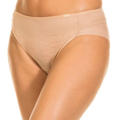 Image of Janira Womens Magic Band semi transparent panties and breathable fabric without marks 1031609 women Beige Lace Size X Large