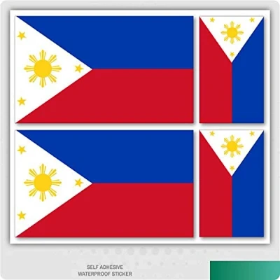 Image of Landing Designs 4 x Filipino/Philippines Flag Vinyl Car Van iPad Laptop Sticker