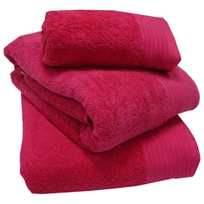 Image of Sue Rossi Ltd 100% Egyptian Cotton Towels 600 GSM Thick Soft Face Hand Bath Towel Sheet XL Super And Colours (Fuchsia, Towel)