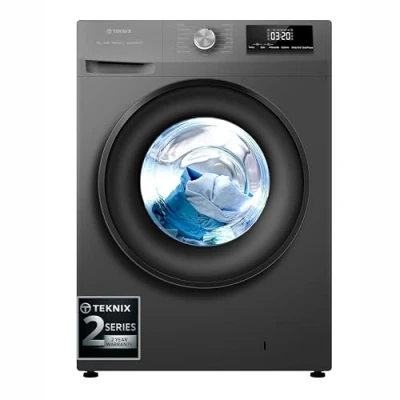 Image of Teknix 8kg Freestanding Washing Machine Quick 15/30/49 Min Wash, A Energy Rated, Durable Inverter Motor, Slim Depth, Quiet Spin TK2W814HS