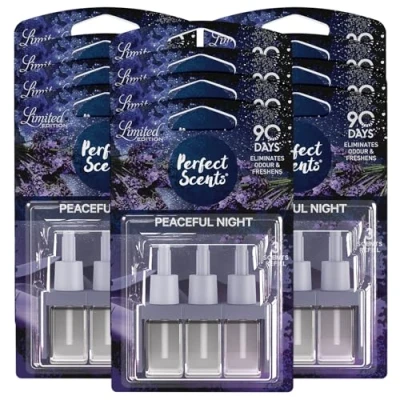 Image of Perfect Scents 3 Air Freshener Refill Limited Edition 12 Pack Compatible with 3volution Peaceful Night 20ml