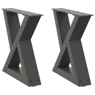Image of vidaXL Coffee Table Legs Anthracite Steel 30x30 31.3 cm Durable Adjustable