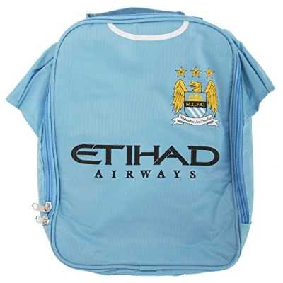 Image of Manchester City FC Childrens Boys Official Insulated Football Shirt Lunch Bag/Cooler (One Size) (Sky Blue)