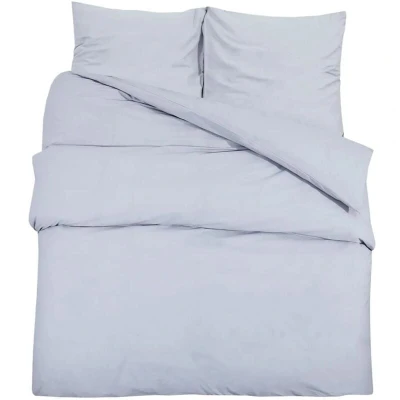 Image of vidaXL Duvet Cover Set Grey 200x220 cm Light weight Microfiber