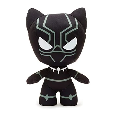 Image of Disney Store Black Panther Small soft Plush Toy Marvel 28cm 11inches featuring a feel finish and embroidered details Suitable for Ages 0+