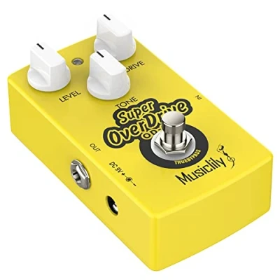 Image of Musiclily Pro Guitar Effects Pedal DC 9V Adapter Powered for Electric Bass True Bypass, Super Overdrive