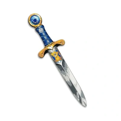 Image of Liontouch Mini Lion Toy Sword For Kids, Blue Medieval Pocket Dagger With Gemstone Pretend Play In Durable Foam Safe Weapons &amp; Knight Costume Accessories Toddler Boys’ Dress Up Cosplay