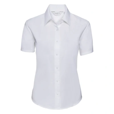 Image of Russell Athletic Collection Womens/Ladies Oxford Tailored Short Sleeved Shirt (White) Size 18 UK