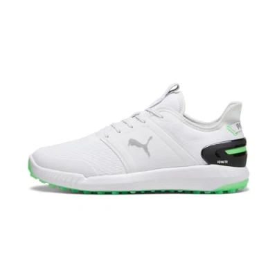 Image of Puma Golf Ignite Elevate shoes, Men&#039;s, Size: 13, White fluro green pes black Textile/synthetics