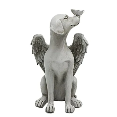 Image of Dnoifne Angel Dog Memorial Statue, Pet Stones for Dogs, Gifts, Passing Away Loss Gift Dog, Garden Resin Ornament, Pets Grave Marker, Tribute Statue