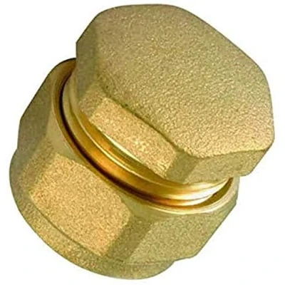 Image of TOOLSTAR Compression Stop End, 34mm Fitting Brass End Fittings Connect to Diametre 25mm Pipe