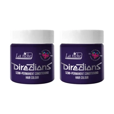 Image of 2x La Riche Directions Semi Permanent Hair Color 100ml Tub Deep Purple