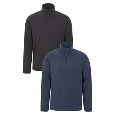 Image of Mountain Warehouse Camber II Mens Half Zip Fleece Microfleece Quick Dry Sweatshirt Everyday Wear Spring Summer, Outdoors, Travelling &amp; Hiking Mixed XXS