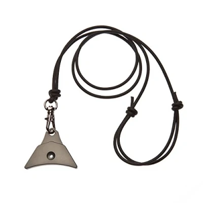 Image of Logan Ventura Sheepdog whistle anodised aluminium with leather cord, silver
