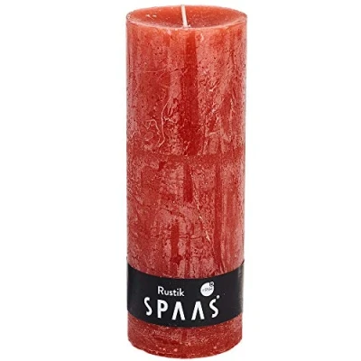 Image of Spaas Rustic Unscented Pillar Candle Ginger Orange 68/190 mm, ± 95 Hours