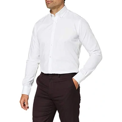 Image of Kustom Kit Men&#039;s Oxford Twill L/S Business Shirt, White, 16