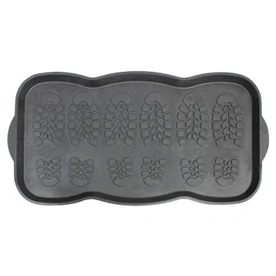 Image of JVL 01 625 Multifunctional Rubber Shoe Drip Tray Boot Storage Door Mat, Black, 41x81cm