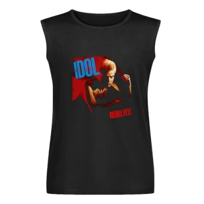 Image of Men&#039;s Billy Idol Rebel Yell Sleeveless T Shirt Vest Black L